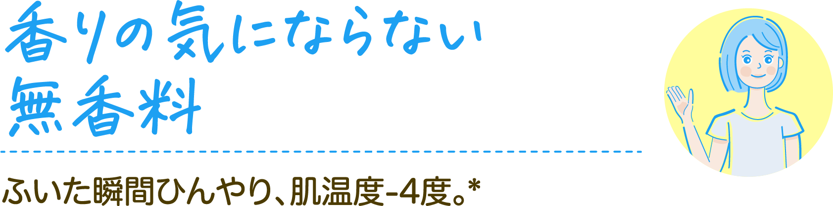 香りの気にならない無香料 ふいた瞬間ひんやり、肌温度-4度。*